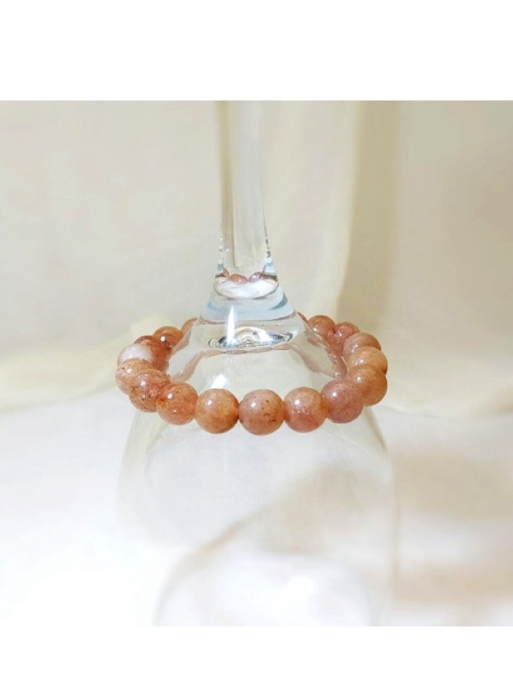 Elastic Bracelet (br1) 9.5mm Tan Mauve Jasper 6.5”-7”